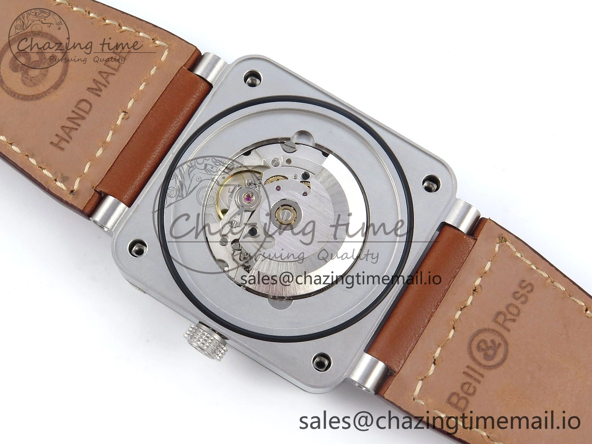 Affordable BR03-93 GMT BRF 1:1 Best Edition White Dial on Brown Leather Strap A 5160