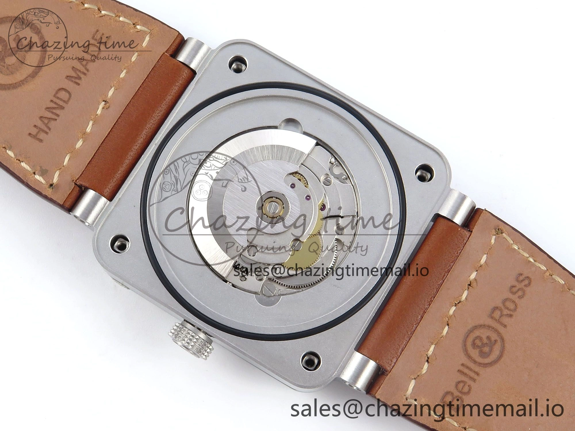 Affordable BR03-93 GMT BRF 1:1 Best Edition White Dial on Brown Leather Strap A 5160