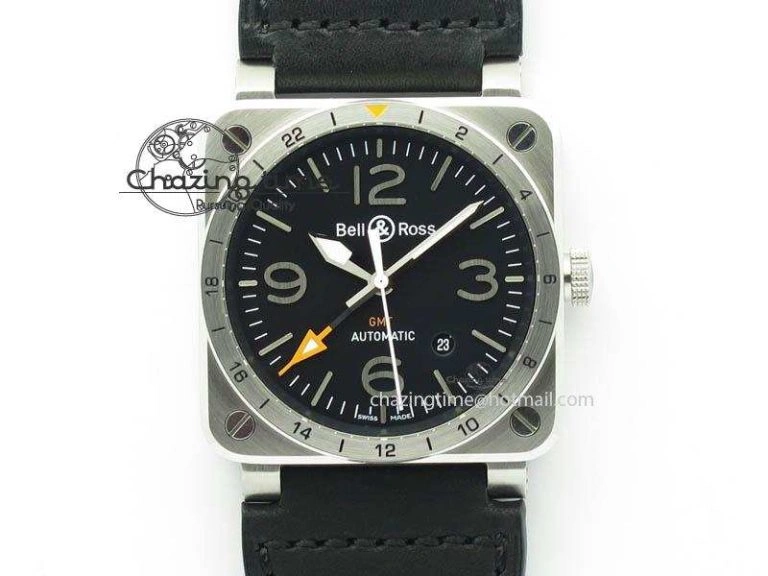 BR03-93 GMT SS 42mm Black Dial On Rubber Strap A Modern 4989