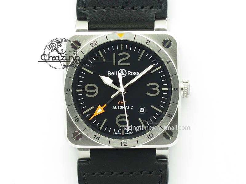 BR03-93 GMT SS 42mm Black Dial On Rubber Strap A Modern 4989