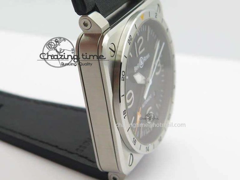 BR03-93 GMT SS 42mm Black Dial On Rubber Strap A Modern 4989