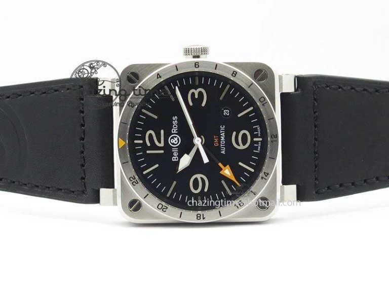 BR03-93 GMT SS 42mm Black Dial On Rubber Strap A Modern 4989