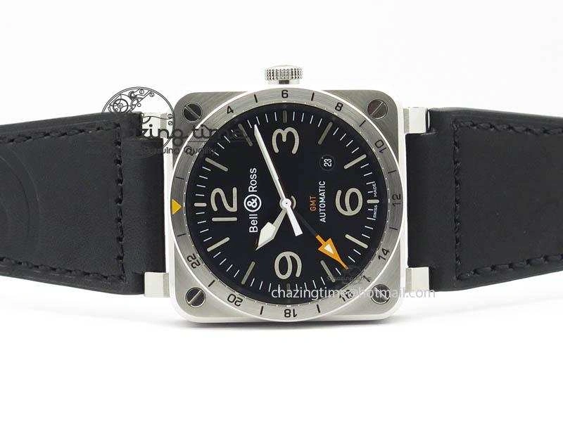 BR03-93 GMT SS 42mm Black Dial On Rubber Strap A Modern 4989
