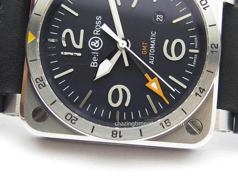 BR03-93 GMT SS 42mm Black Dial On Rubber Strap A Modern 4989