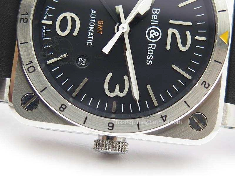 BR03-93 GMT SS 42mm Black Dial On Rubber Strap A Modern 4989