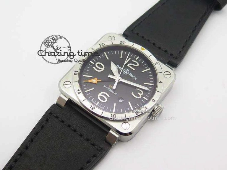 BR03-93 GMT SS 42mm Black Dial On Rubber Strap A Modern 4989