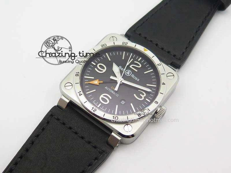 BR03-93 GMT SS 42mm Black Dial On Rubber Strap A Modern 4989