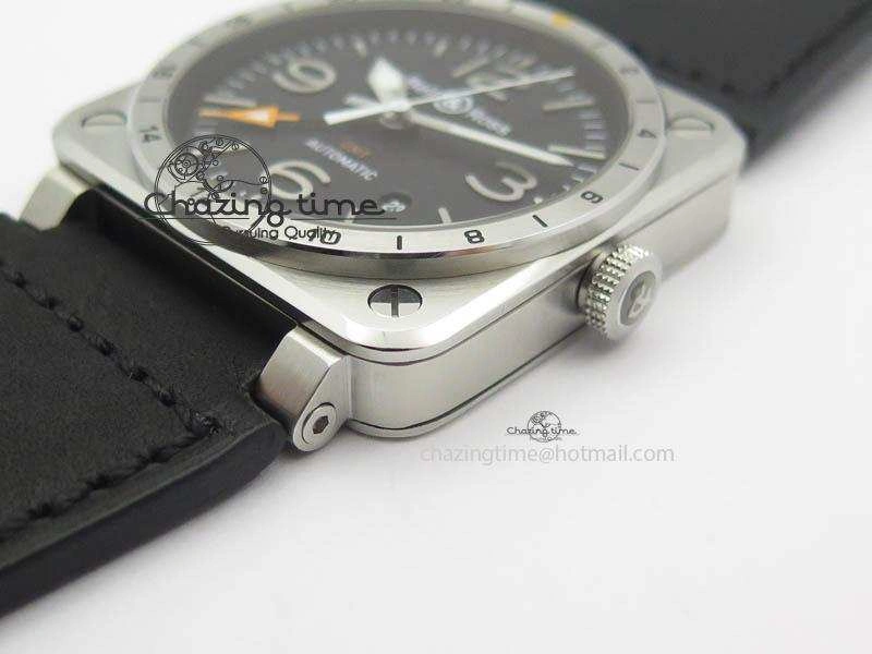 BR03-93 GMT SS 42mm Black Dial On Rubber Strap A Modern 4989