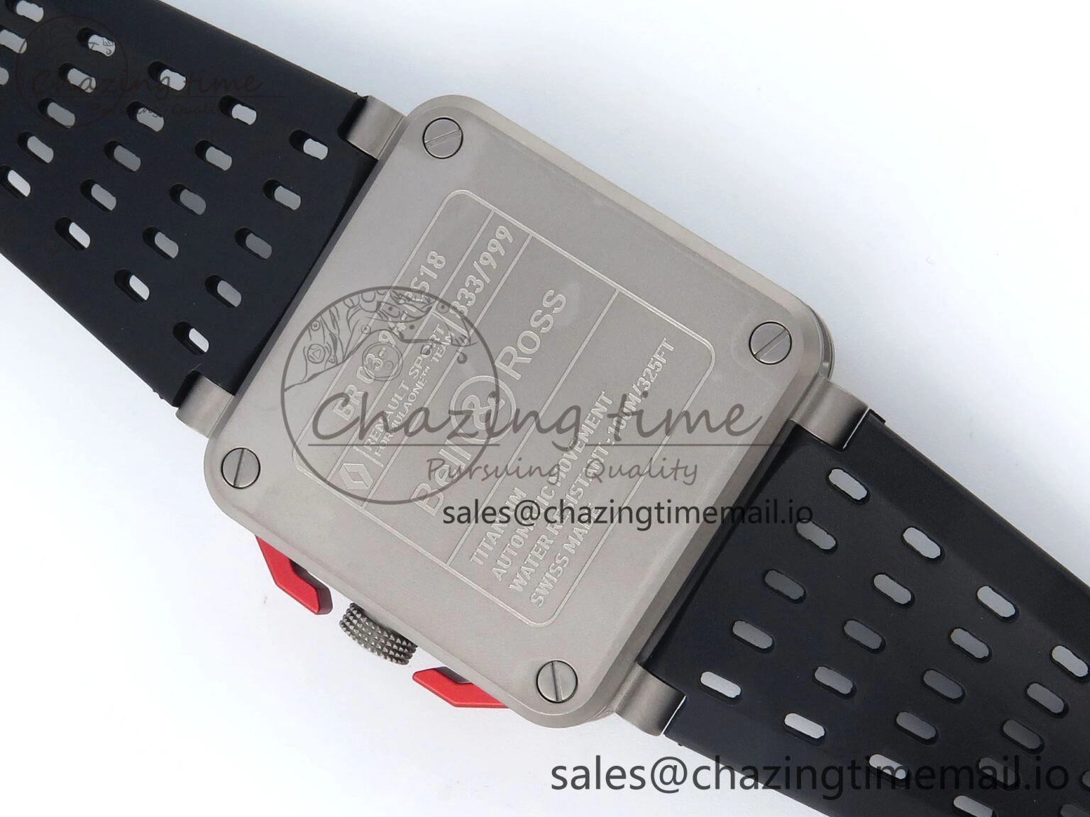 QuickDry BR03-94 Instruments BRF 1:1 Best Edition Black Carbon Dial on Black Hollow Rubber Strap A 5159