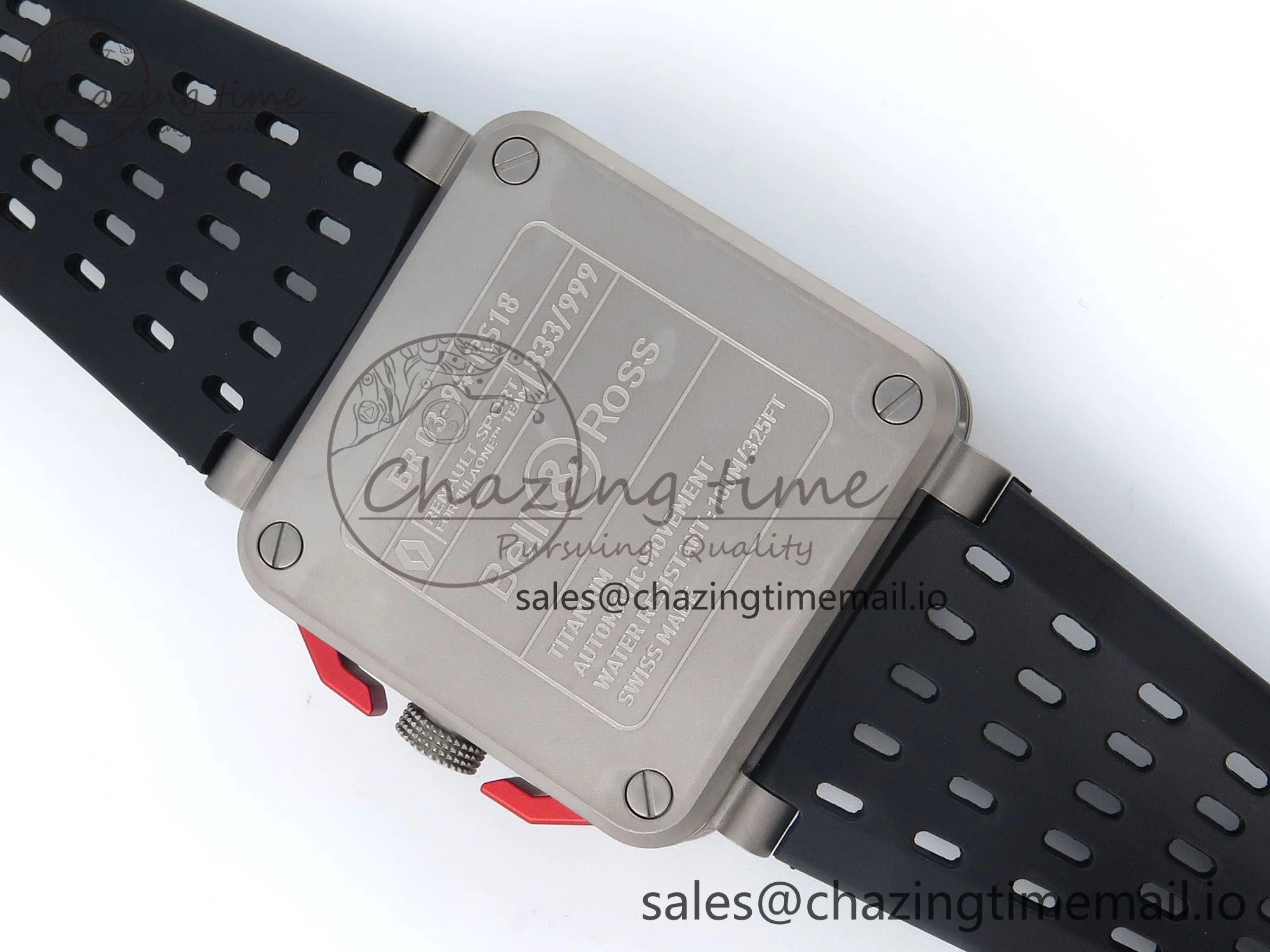 QuickDry BR03-94 Instruments BRF 1:1 Best Edition Black Carbon Dial on Black Hollow Rubber Strap A 5159