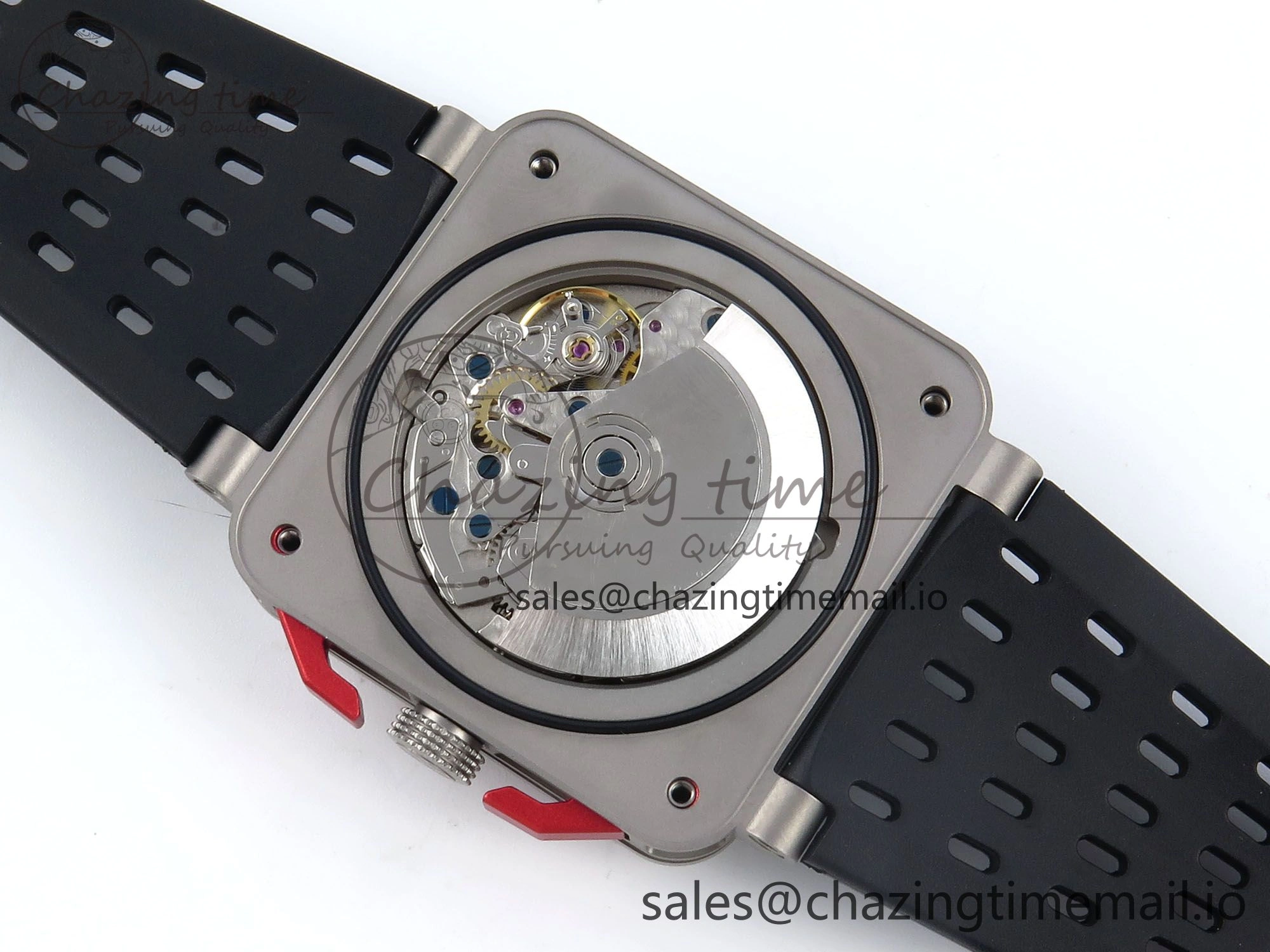 QuickDry BR03-94 Instruments BRF 1:1 Best Edition Black Carbon Dial on Black Hollow Rubber Strap A 5159