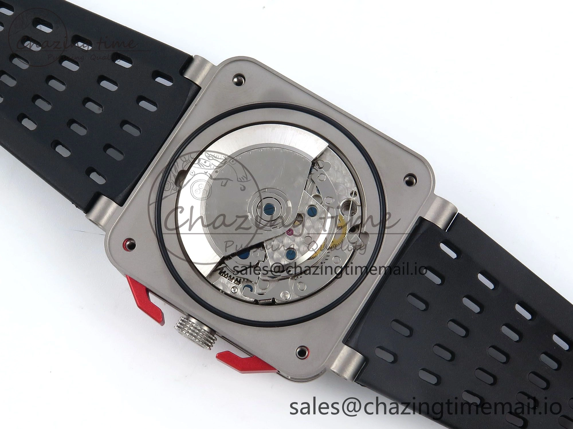 QuickDry BR03-94 Instruments BRF 1:1 Best Edition Black Carbon Dial on Black Hollow Rubber Strap A 5159