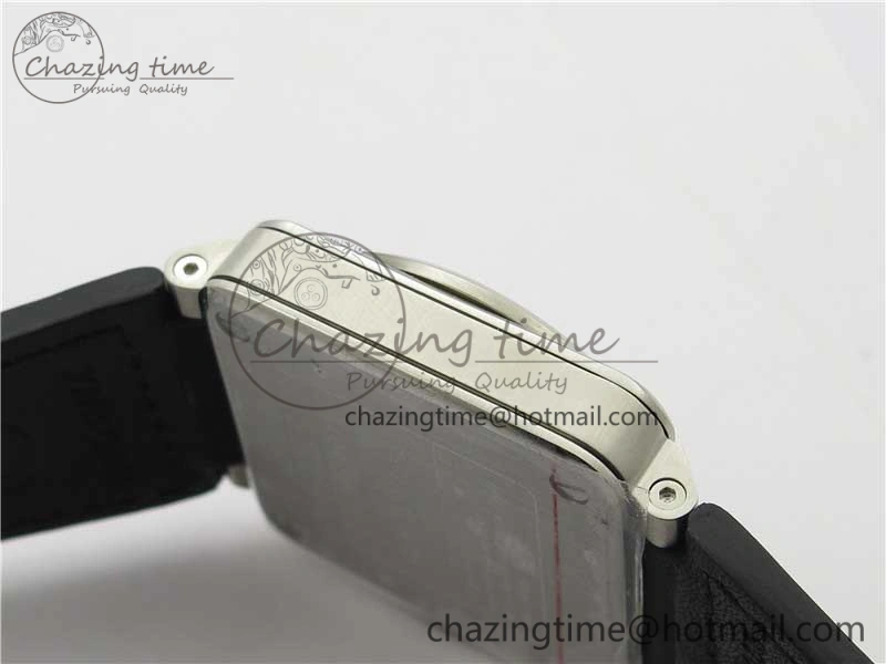 WaterResistant BR03-97 Automatic Power Reserve SS Black Dial on Black Leather Strap A23J (Free Nylon) 5171