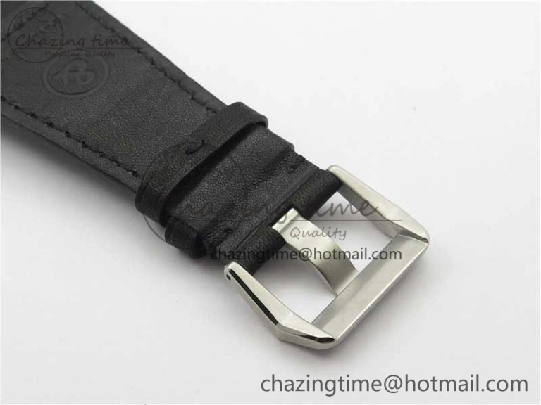 WaterResistant BR03-97 Automatic Power Reserve SS Black Dial on Black Leather Strap A23J (Free Nylon) 5171