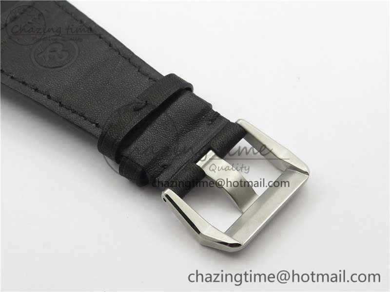 WaterResistant BR03-97 Automatic Power Reserve SS Black Dial on Black Leather Strap A23J (Free Nylon) 5171