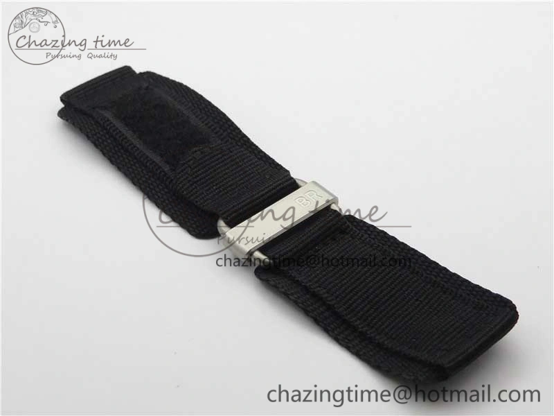 EasyCare BR03-97 Automatic Power Reserve SS Blue Dial on Blue Leather Strap A23J (Free Nylon) 5170