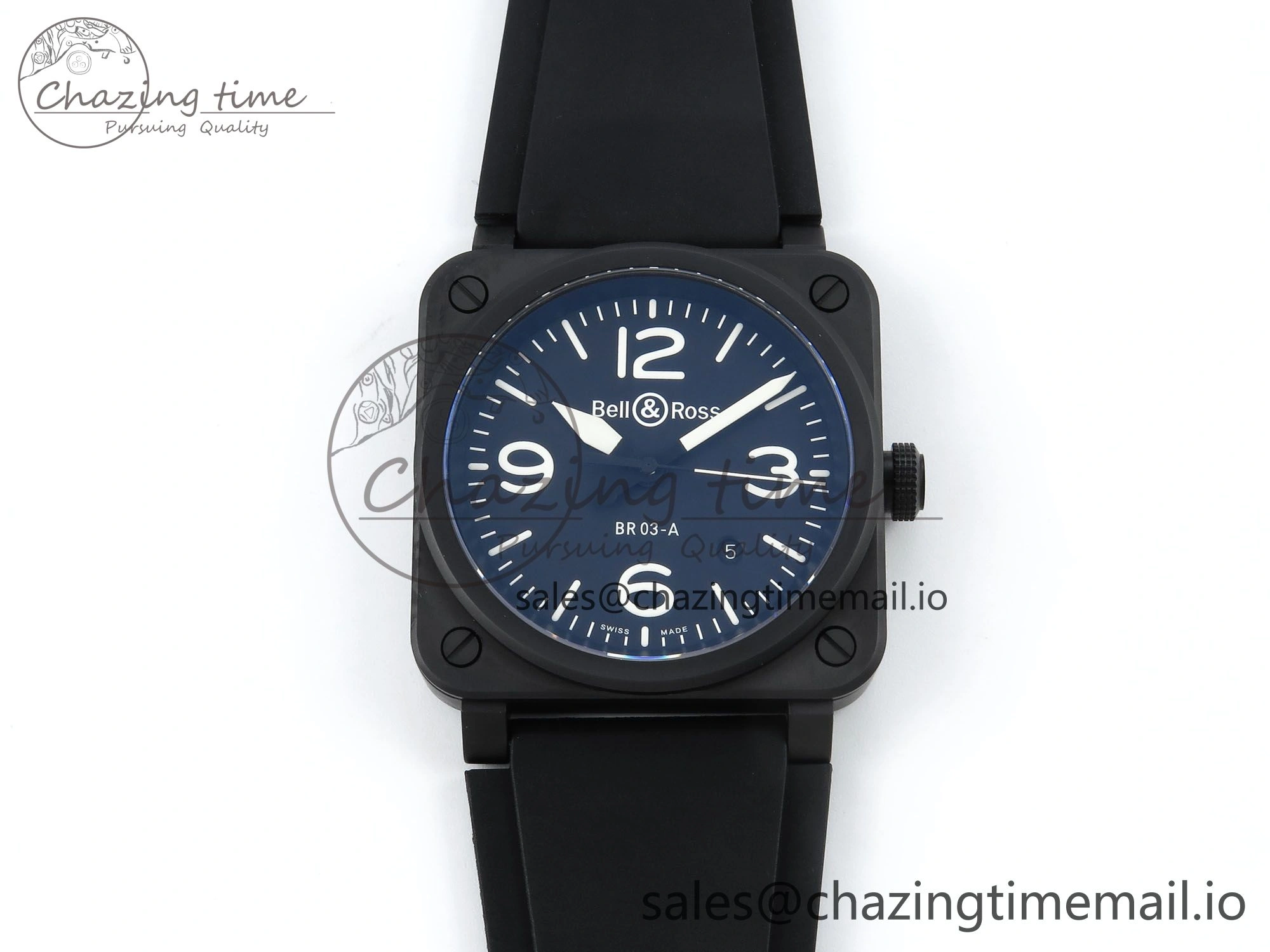 BR03-A 42MM M+F 1:1 Best Edition Black Dial on Black Rubber Strap A Refined 5155