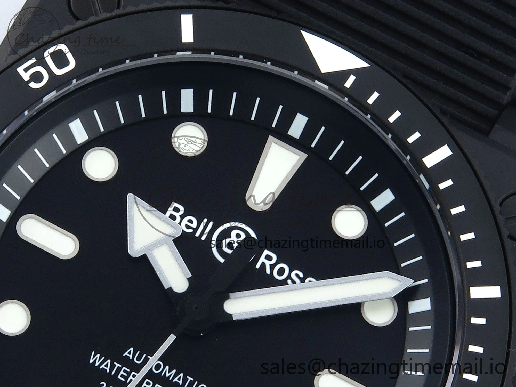 Fashionable BR03 Diver BRF 1:1 Best Edition Black Dial on Black Rubber Strap A 5166