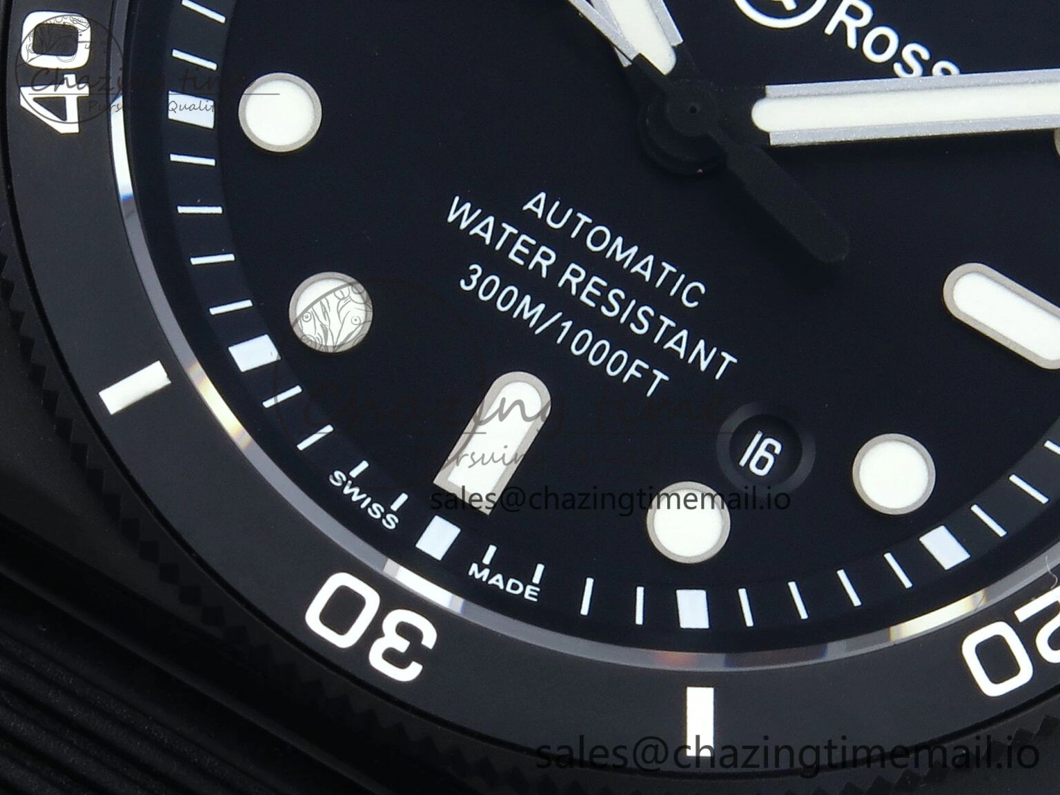 Fashionable BR03 Diver BRF 1:1 Best Edition Black Dial on Black Rubber Strap A 5166