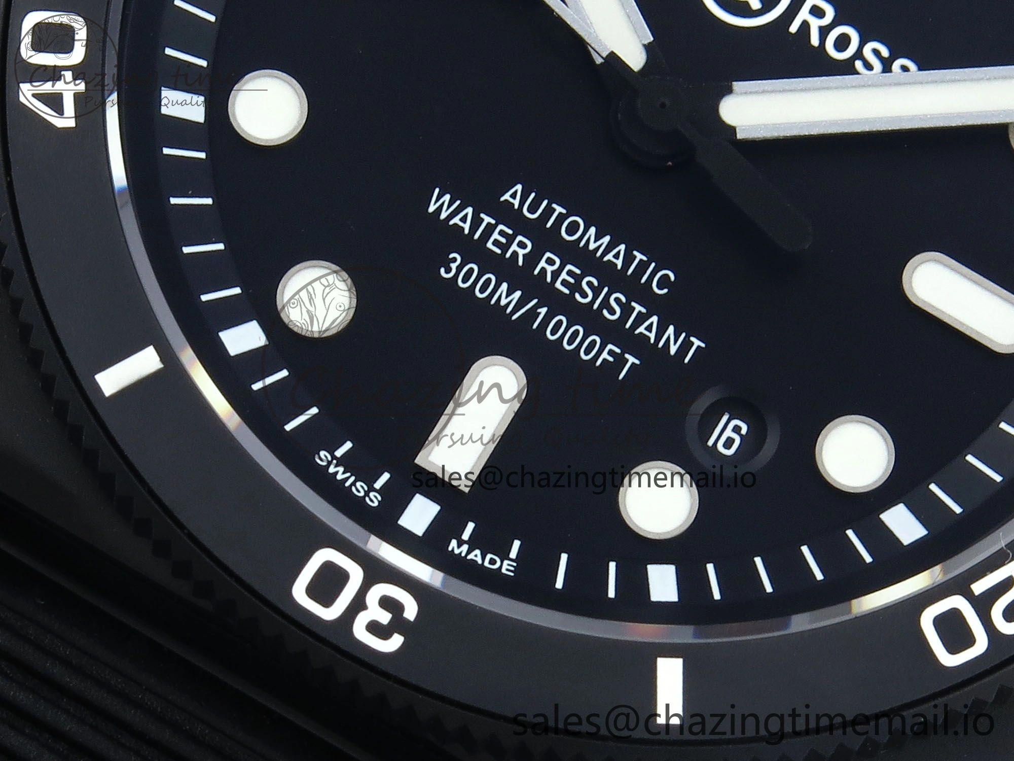 Fashionable BR03 Diver BRF 1:1 Best Edition Black Dial on Black Rubber Strap A 5166