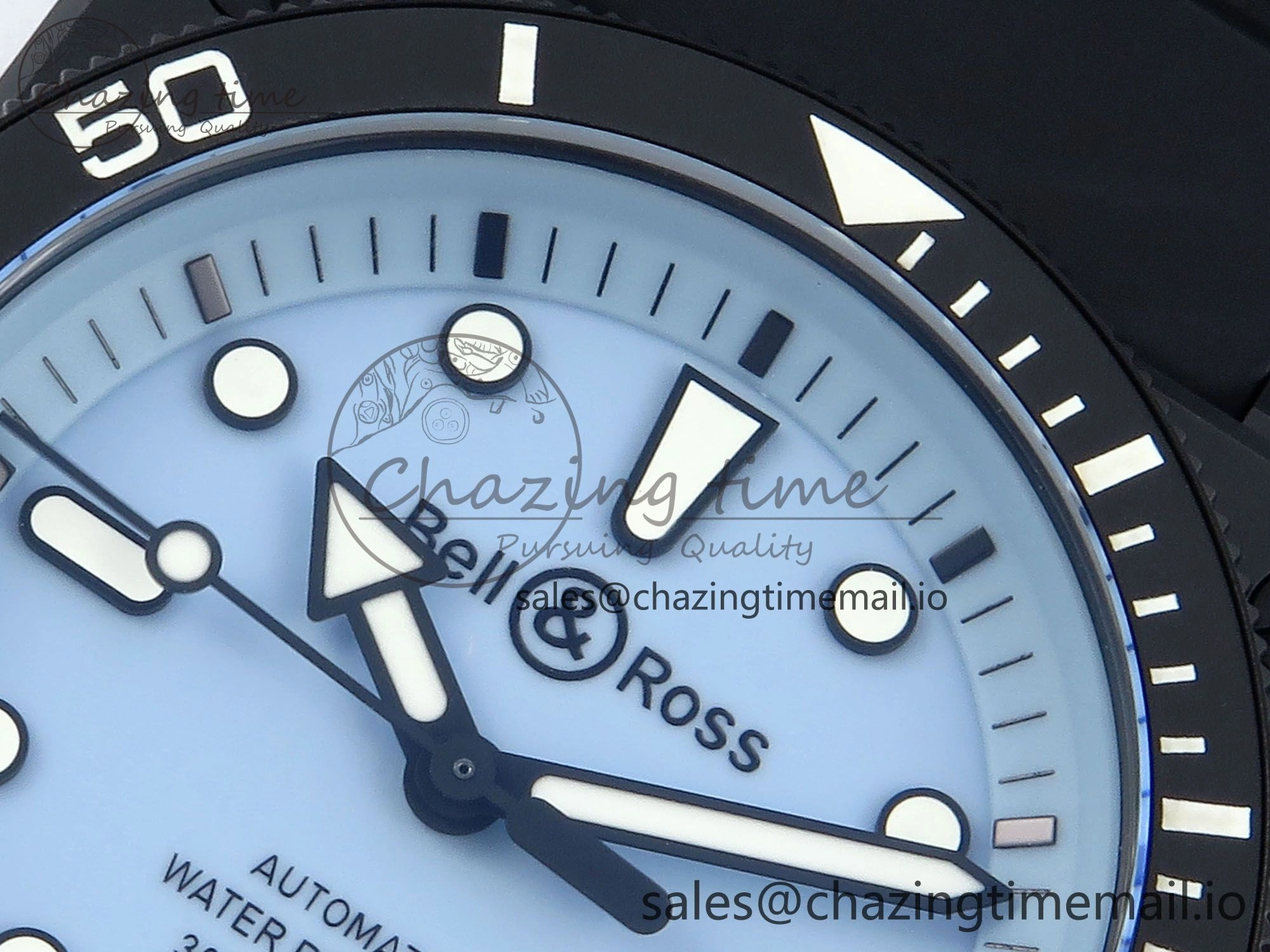 BR03 Full Lume M+F 1:1 Best Edition Blue Dial on Black Rubber Strap A TechFriendly 5151
