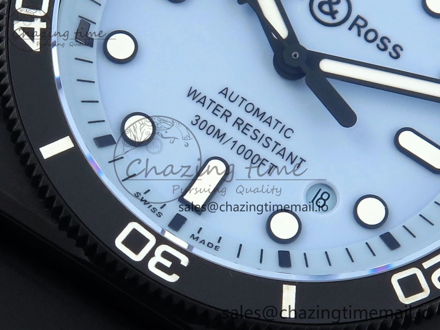 BR03 Full Lume M+F 1:1 Best Edition Blue Dial on Black Rubber Strap A TechFriendly 5151