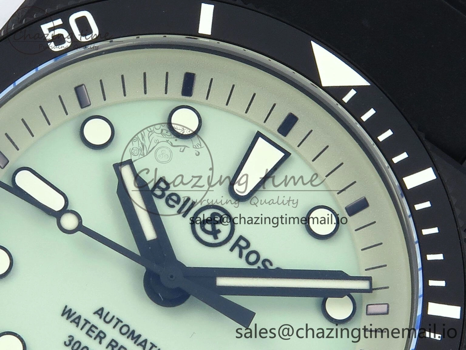 BR03 Full Lume M+F 1:1 Best Edition Green Dial on Black Rubber Strap A SoftTouch 5149
