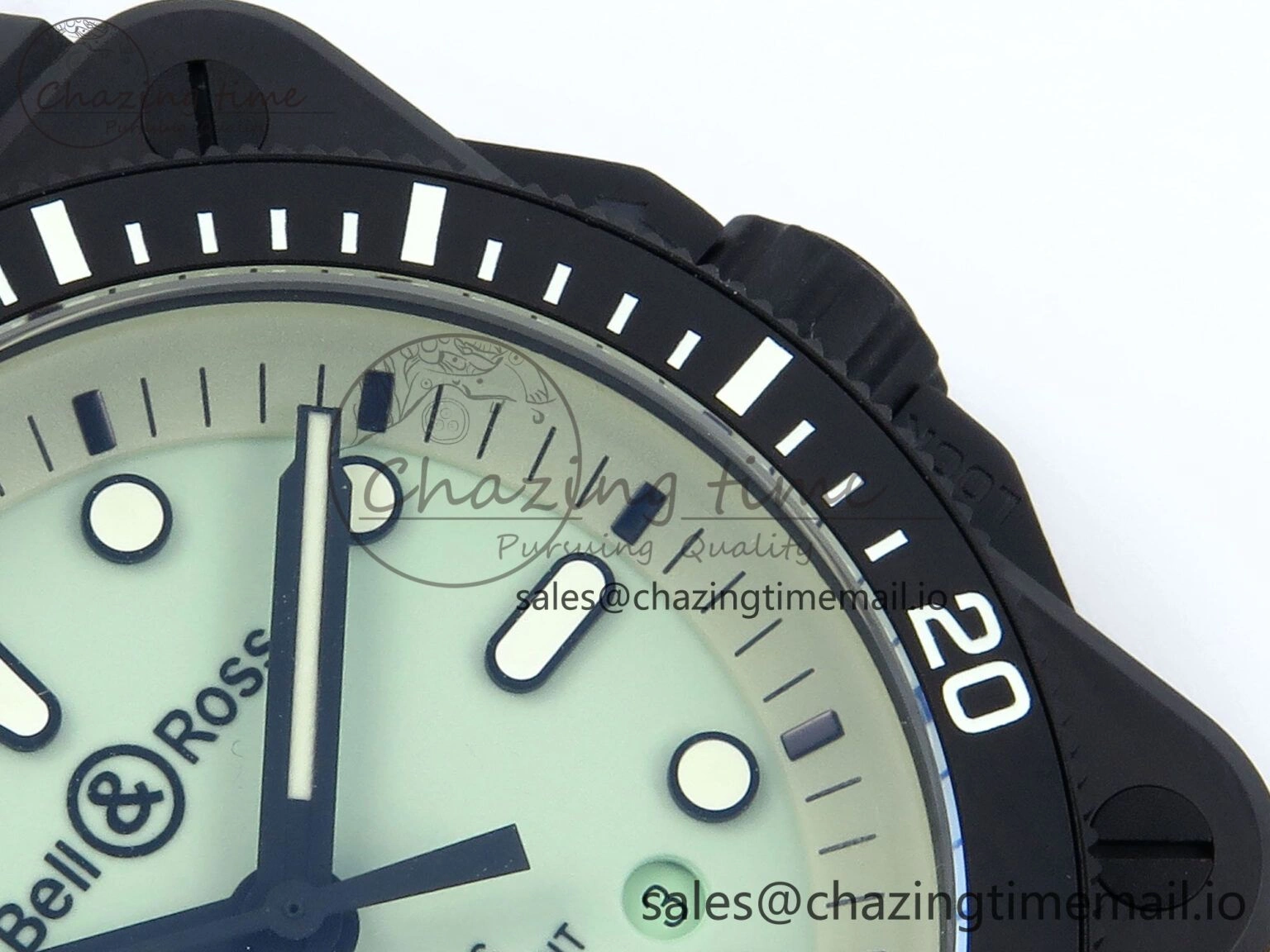 BR03 Full Lume M+F 1:1 Best Edition Green Dial on Black Rubber Strap A SoftTouch 5149