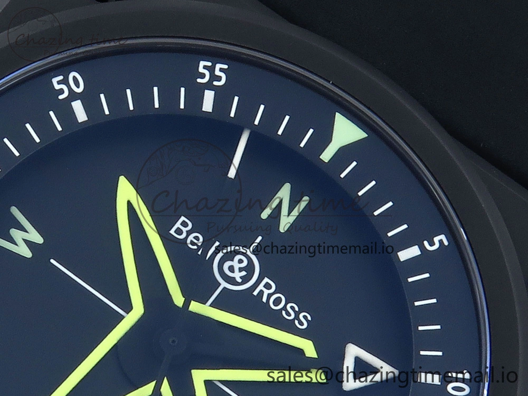 BR03 GyroCompass M+F 1:1 Best Edition Black Dial on Black Rubber Strap A Efficient 5152