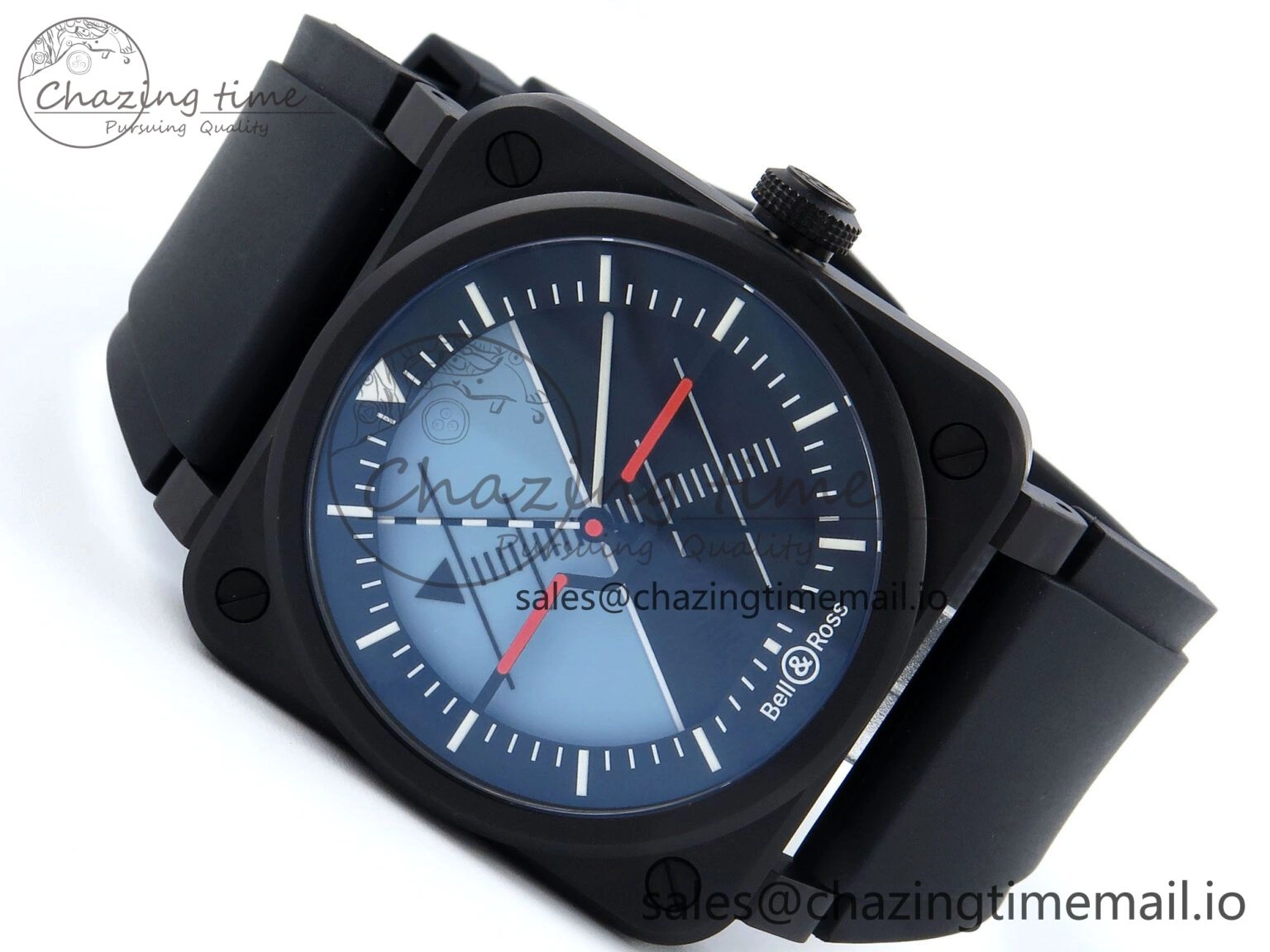 FashionForward BR03 Horizon M+F 1:1 Best Edition Black Blue Dial on Black Rubber Strap A 5150