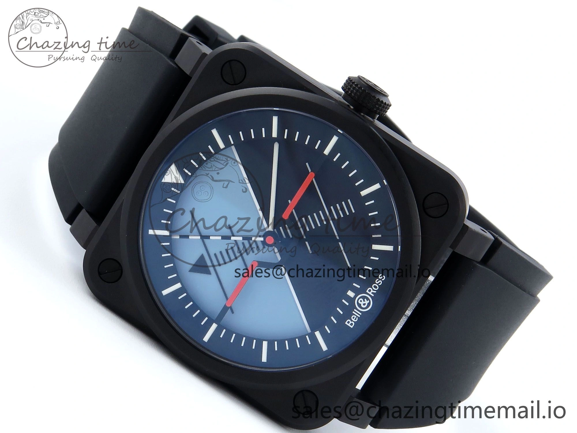 FashionForward BR03 Horizon M+F 1:1 Best Edition Black Blue Dial on Black Rubber Strap A 5150