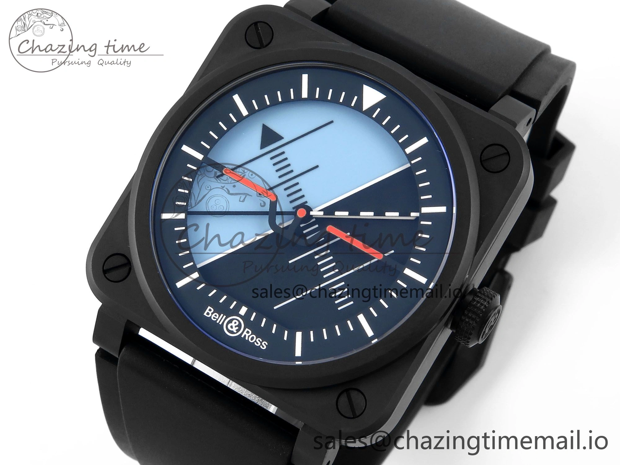 FashionForward BR03 Horizon M+F 1:1 Best Edition Black Blue Dial on Black Rubber Strap A 5150
