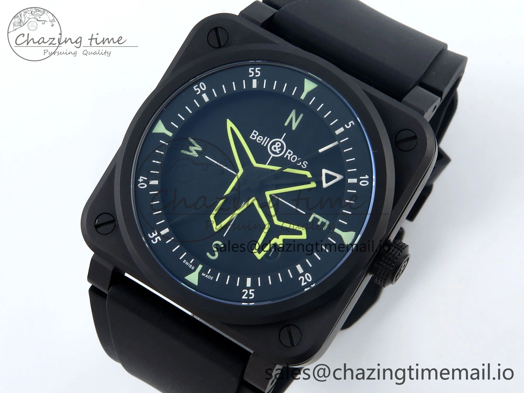 Refined BR03A Instruments BRF 1:1 Best Edition Black Dial on Black Rubber Strap A 5154