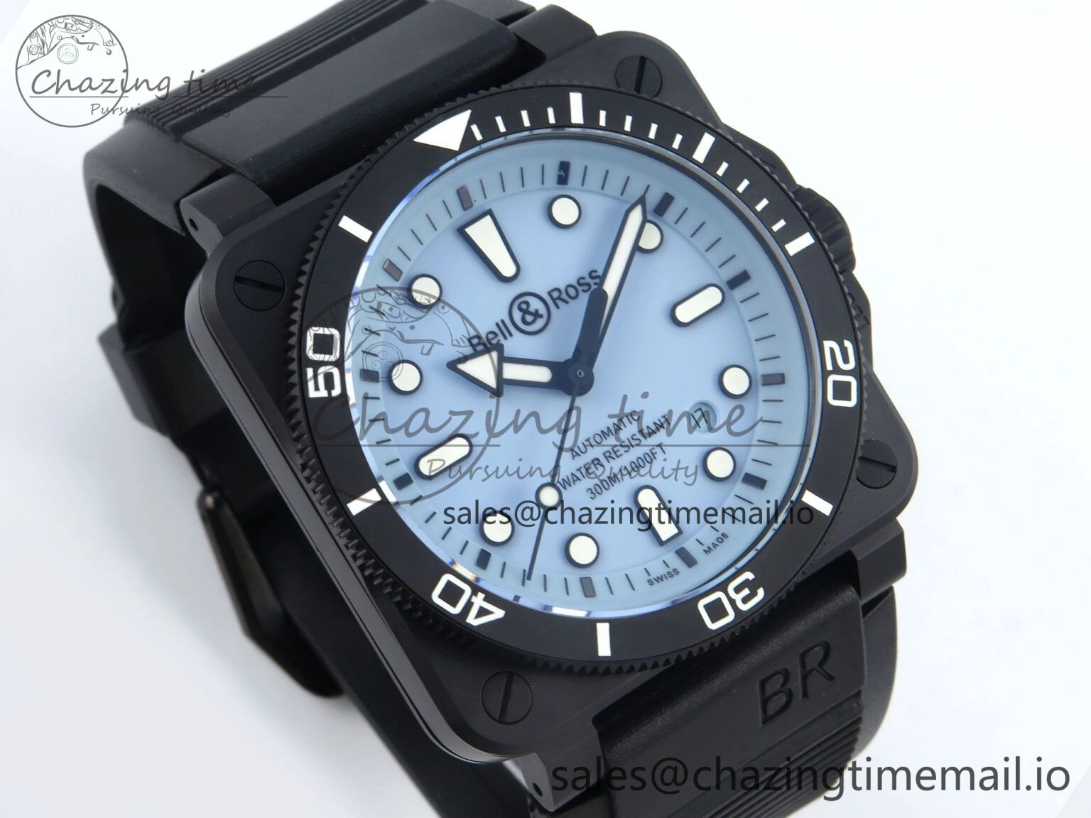 AllSeason BR03A Instruments BRF 1:1 Best Edition Blue Dial on Black Rubber Strap A 5157