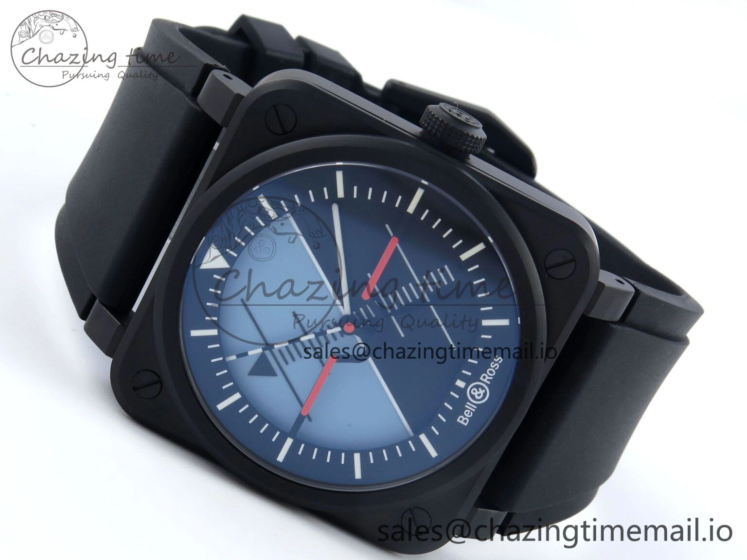 BR03A Instruments BRF 1:1 Best Edition Blue Black Dial on Black Rubber Strap A FreshLook 5153