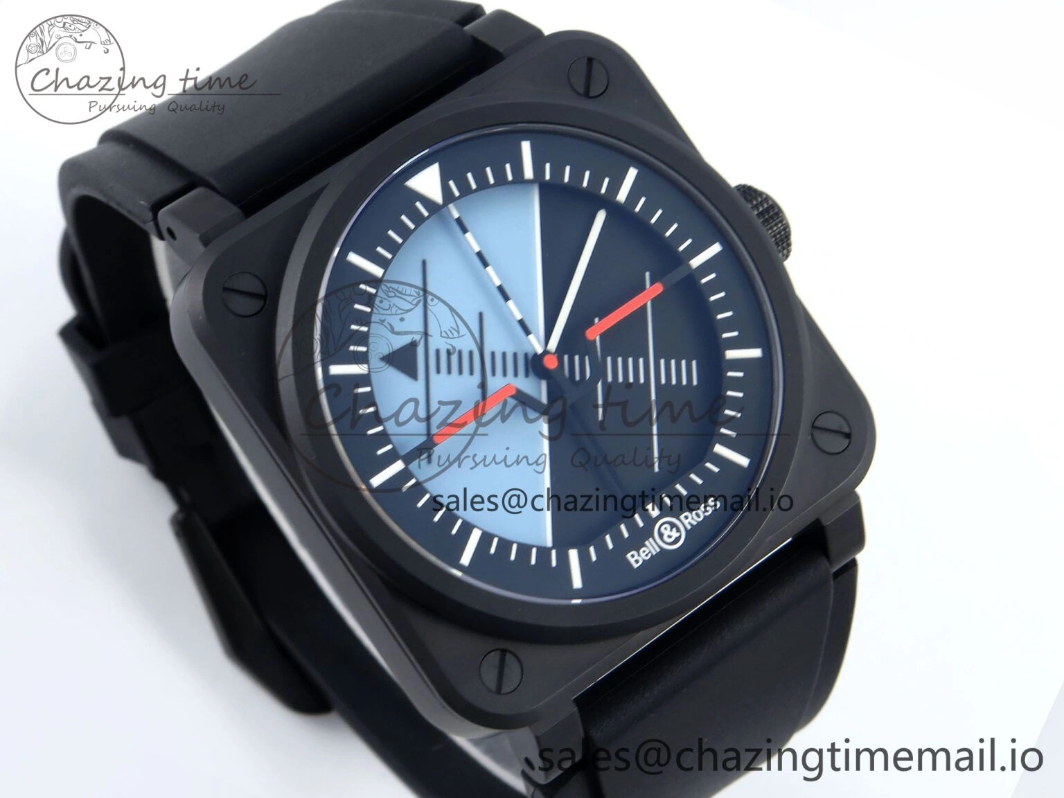 BR03A Instruments BRF 1:1 Best Edition Blue Black Dial on Black Rubber Strap A FreshLook 5153