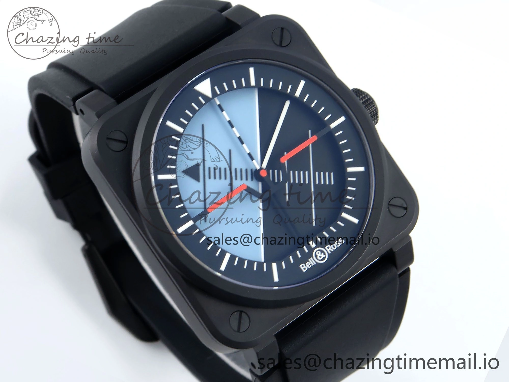 BR03A Instruments BRF 1:1 Best Edition Blue Black Dial on Black Rubber Strap A FreshLook 5153