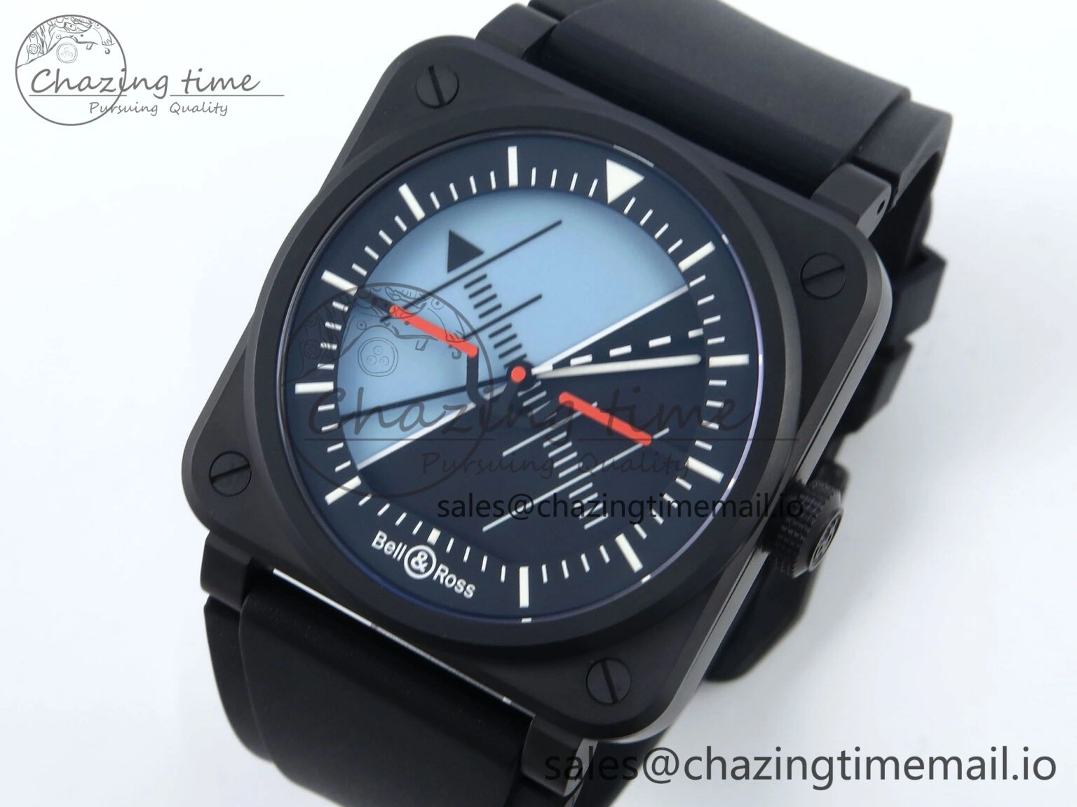 BR03A Instruments BRF 1:1 Best Edition Blue Black Dial on Black Rubber Strap A FreshLook 5153