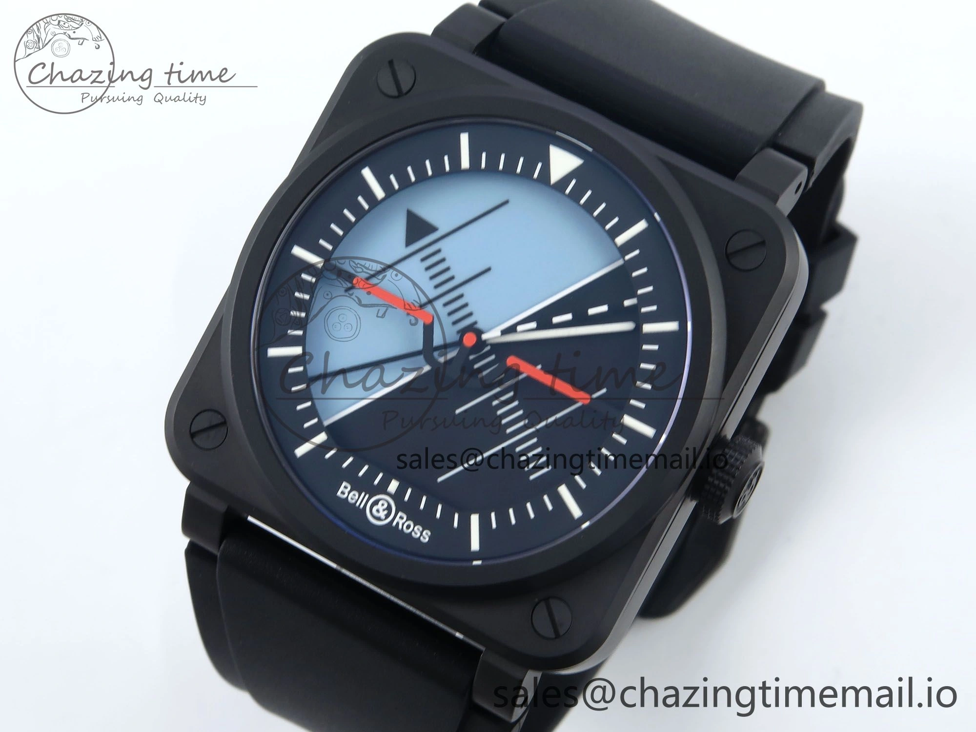 BR03A Instruments BRF 1:1 Best Edition Blue Black Dial on Black Rubber Strap A FreshLook 5153