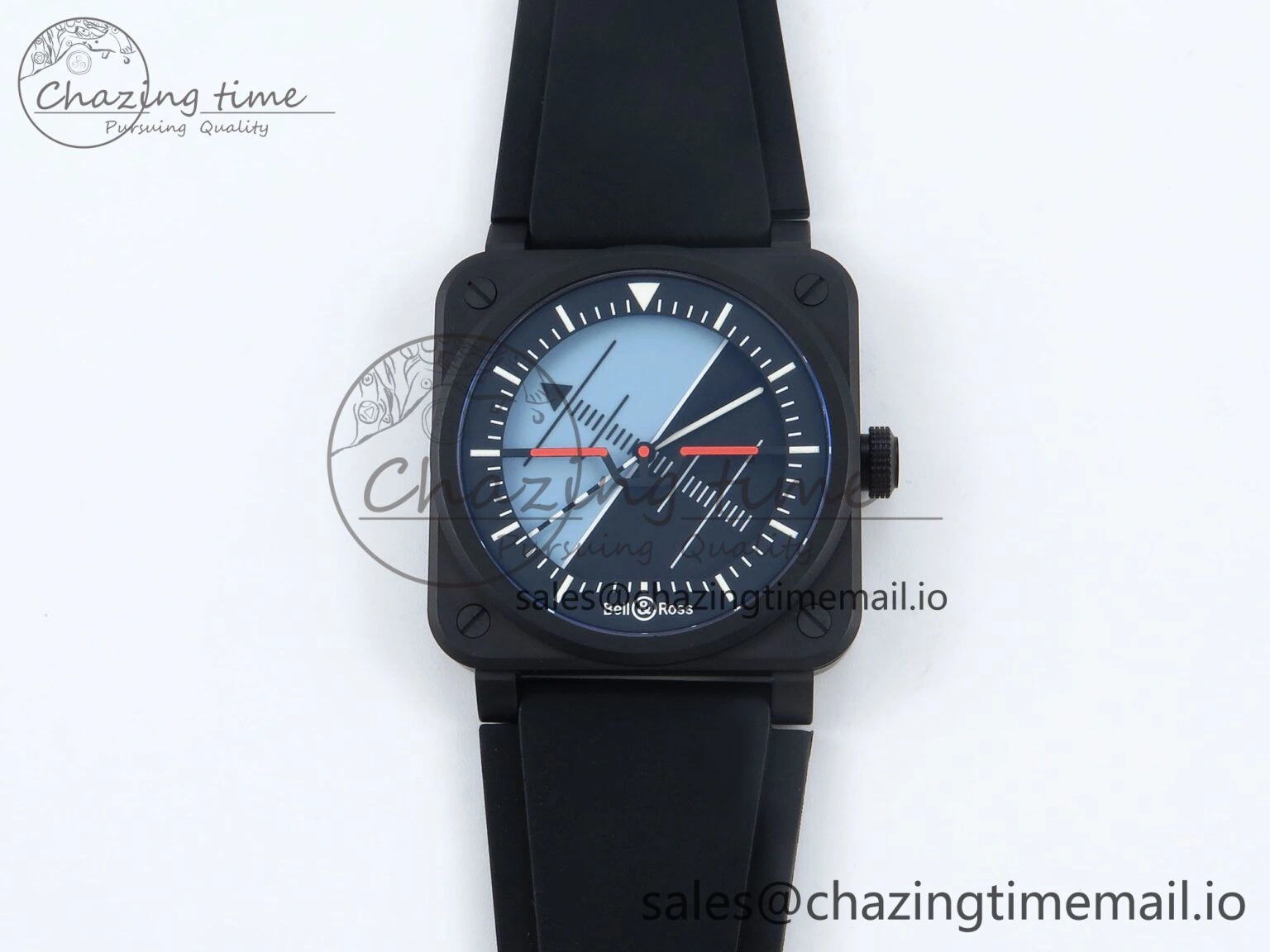 BR03A Instruments BRF 1:1 Best Edition Blue Black Dial on Black Rubber Strap A FreshLook 5153