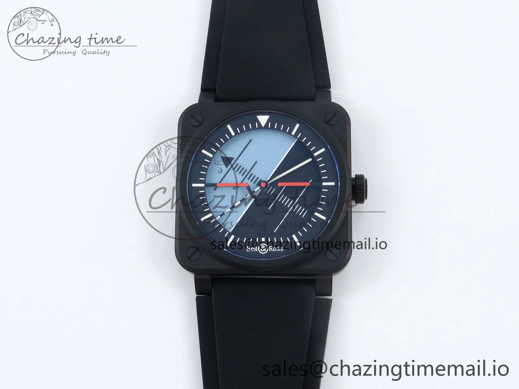 BR03A Instruments BRF 1:1 Best Edition Blue Black Dial on Black Rubber Strap A FreshLook 5153