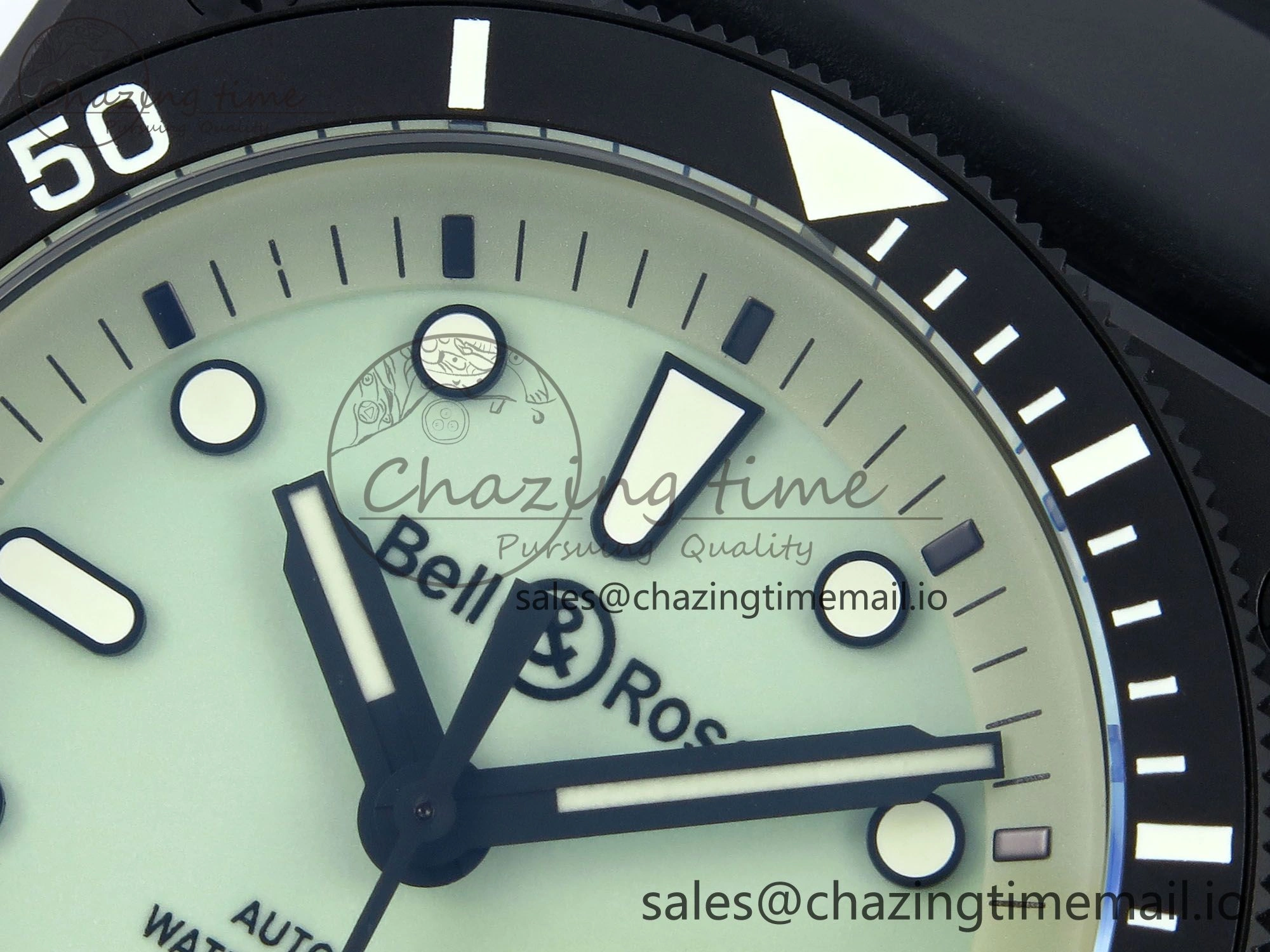 Unisex BR03A Instruments BRF 1:1 Best Edition Pale Green Dial on Black Rubber Strap A 5156