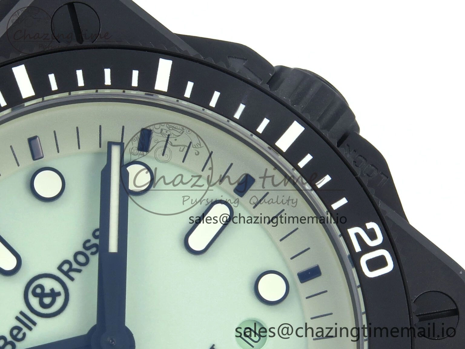 Unisex BR03A Instruments BRF 1:1 Best Edition Pale Green Dial on Black Rubber Strap A 5156