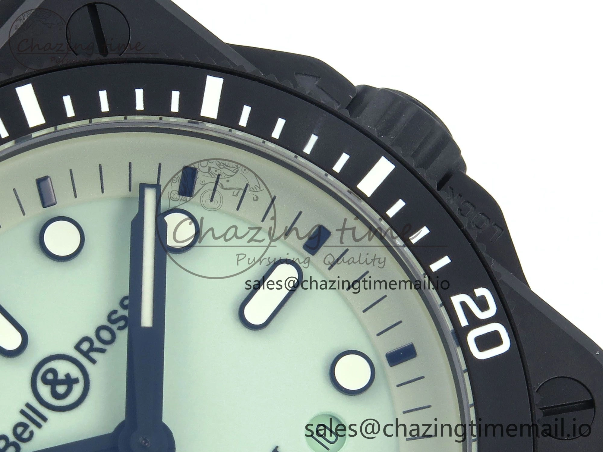 Unisex BR03A Instruments BRF 1:1 Best Edition Pale Green Dial on Black Rubber Strap A 5156