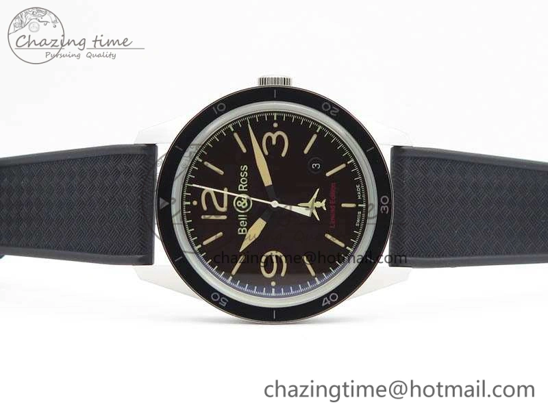 BR123 Vintage 50 Years SS Brown Dial On Black Rubber Strap MIYOTA Attractive 5213