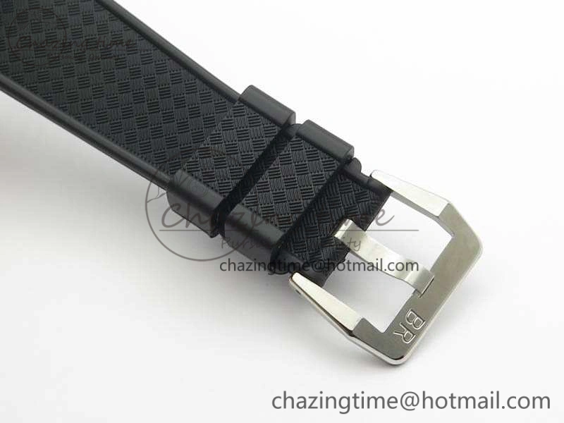 BR123 Vintage SS Brown Dial On Black Rubber Strap MIYOTA FastDry 5215