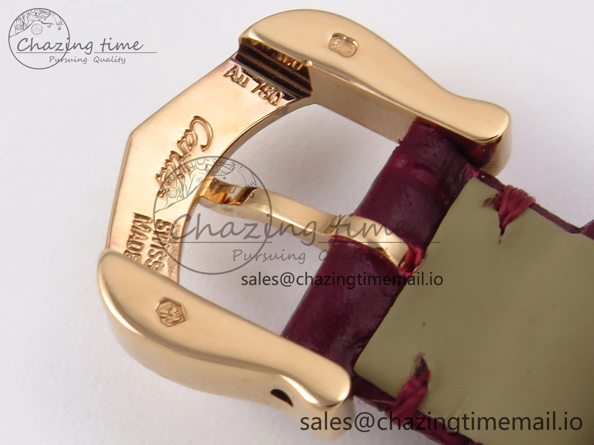 Fashionable Baignoire De Cartier RG AF 1:1 Best Edition Silver Dial Diamonds Bezel on Red Leather Strap Ronda Quartz 5863