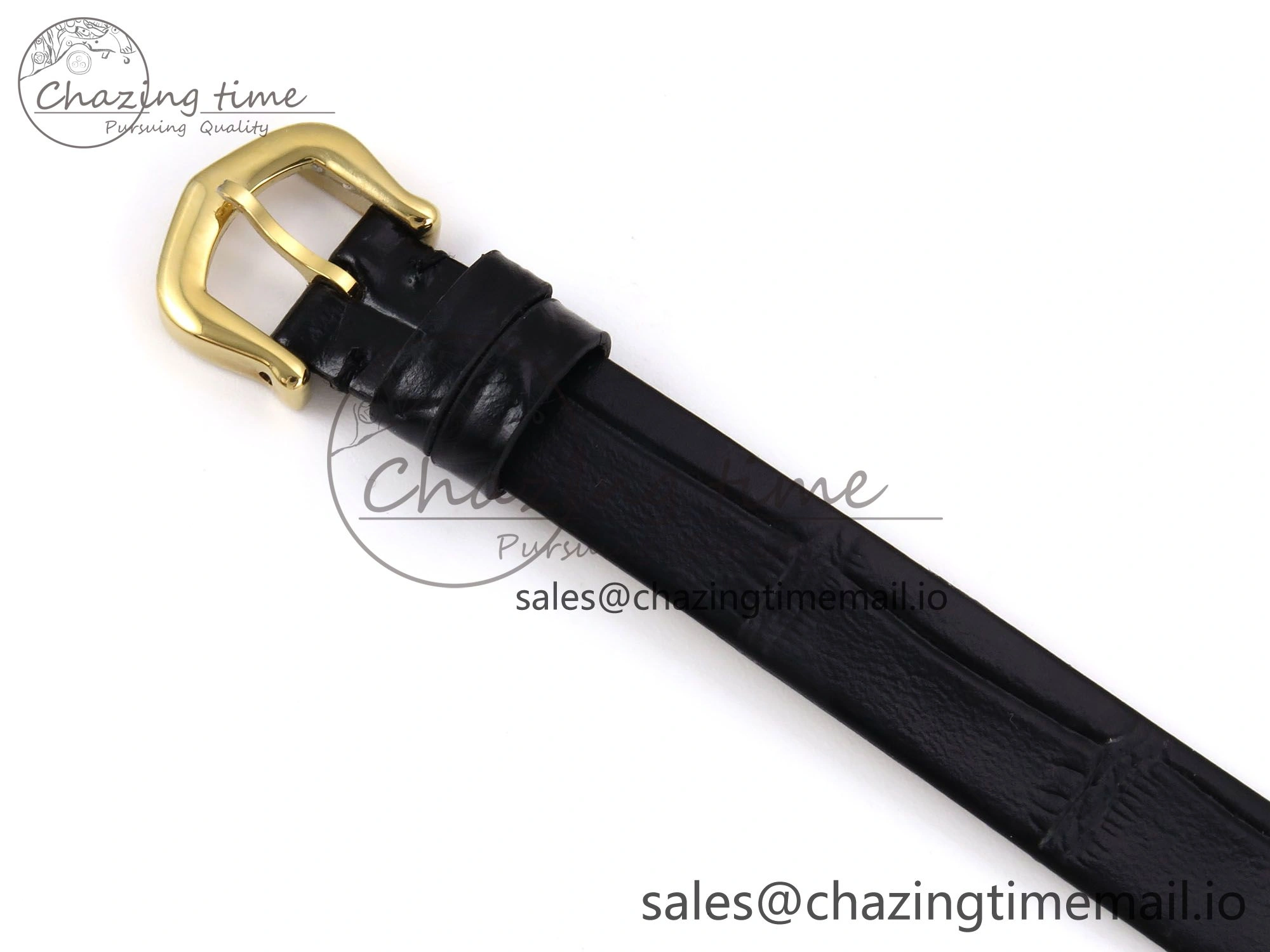 Lightweight Baignoire De Cartier YG AF 1:1 Best Edition Silver Dial on Black Leather Strap Ronda Quartz 5865