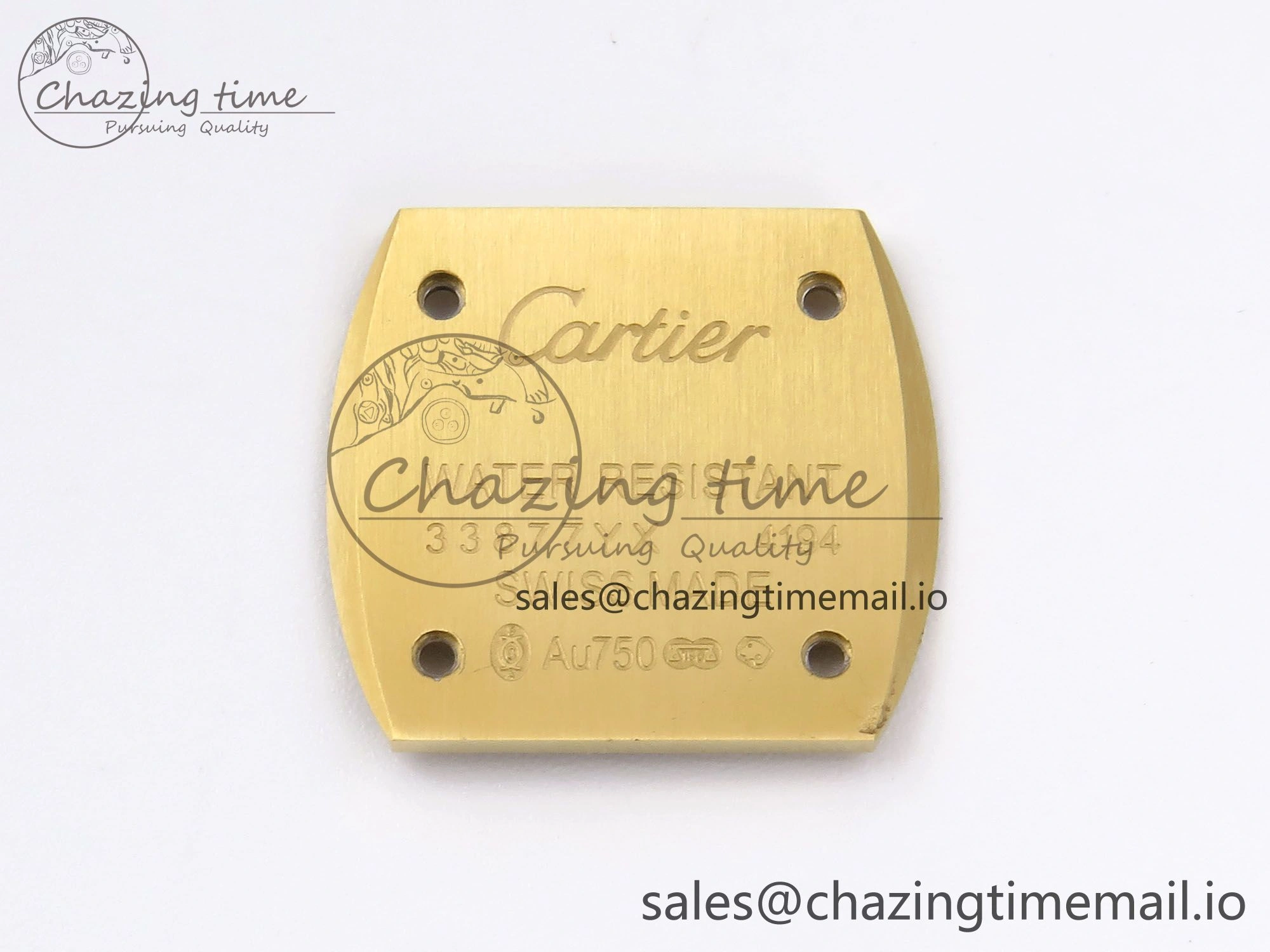 SmartChoice Baignoire De Cartier YG AF 1:1 Best Edition Silver Dial on Brown Leather Strap Ronda Quartz 5862