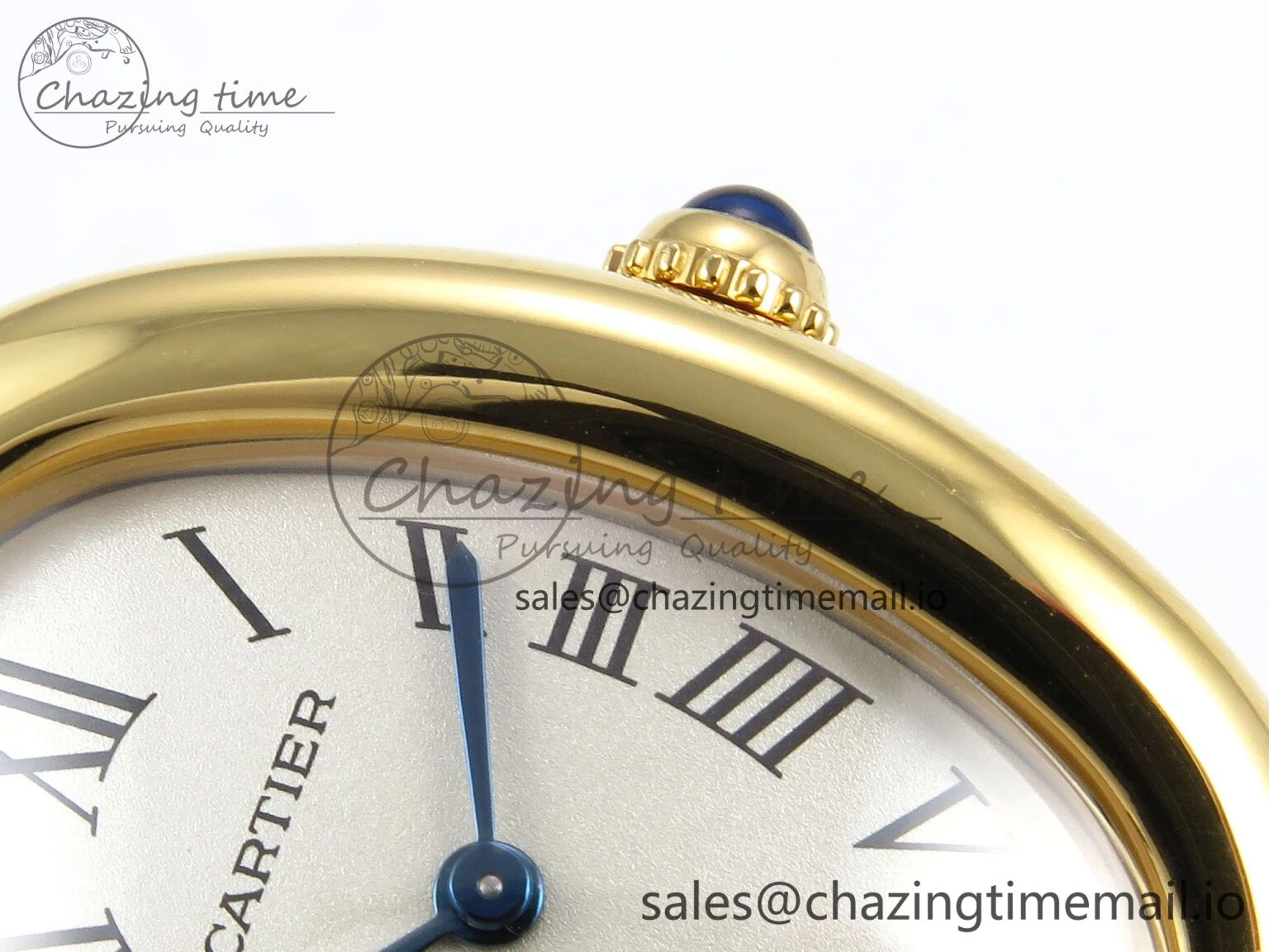 SmartChoice Baignoire De Cartier YG AF 1:1 Best Edition Silver Dial on Brown Leather Strap Ronda Quartz 5862